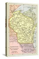 Map of Wisconsin-null-Stretched Canvas