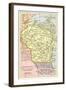 Map of Wisconsin-null-Framed Art Print