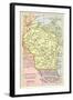 Map of Wisconsin-null-Framed Art Print