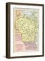 Map of Wisconsin-null-Framed Art Print