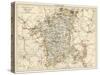 Map of Worcestershire. England, 1870s-null-Stretched Canvas