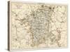 Map of Worcestershire. England, 1870s-null-Stretched Canvas