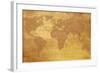 Map Of World On Old Paper-charobna-Framed Art Print