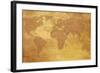 Map Of World On Old Paper-charobna-Framed Art Print