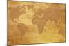 Map Of World On Old Paper-charobna-Mounted Art Print