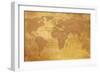 Map Of World On Old Paper-charobna-Framed Premium Giclee Print