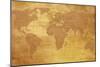 Map Of World On Old Paper-charobna-Mounted Premium Giclee Print