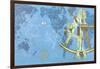 Map of World, Sextant, Constellations-null-Framed Art Print