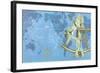 Map of World, Sextant, Constellations-null-Framed Art Print