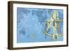 Map of World, Sextant, Constellations-null-Framed Art Print