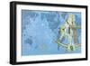 Map of World, Sextant, Constellations-null-Framed Art Print