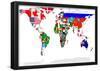 Map of World With Flags In Relevant Countries, Isolated On White Background-Speedfighter-Framed Poster