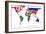 Map Of World With Flags In Relevant Countries, Isolated On White Background-Speedfighter-Framed Premium Giclee Print