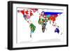 Map Of World With Flags In Relevant Countries, Isolated On White Background-Speedfighter-Framed Premium Giclee Print