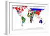 Map Of World With Flags In Relevant Countries, Isolated On White Background-Speedfighter-Framed Premium Giclee Print