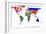 Map Of World With Flags In Relevant Countries, Isolated On White Background-Speedfighter-Framed Premium Giclee Print