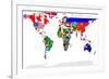 Map Of World With Flags In Relevant Countries, Isolated On White Background-Speedfighter-Framed Art Print