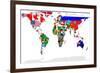 Map Of World With Flags In Relevant Countries, Isolated On White Background-Speedfighter-Framed Art Print