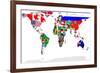 Map Of World With Flags In Relevant Countries, Isolated On White Background-Speedfighter-Framed Art Print