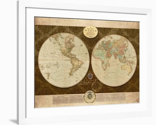 Map of World-Elizabeth Medley-Framed Art Print