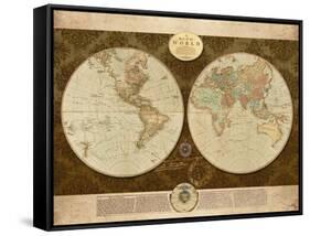 Map of World-Elizabeth Medley-Framed Stretched Canvas