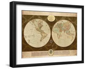 Map of World-Elizabeth Medley-Framed Art Print