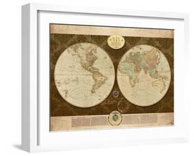 Map of World-Elizabeth Medley-Framed Art Print