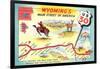 Map of Wyoming, Highway 30-null-Framed Art Print