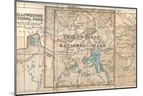 Map of Yellowstone National Park (C. 1900), Maps-Encyclopaedia Britannica-Mounted Art Print