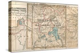 Map of Yellowstone National Park (C. 1900), Maps-Encyclopaedia Britannica-Stretched Canvas