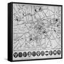 Map of YMCA Shelters around London During WW1-null-Framed Stretched Canvas