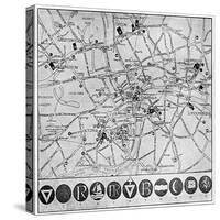 Map of YMCA Shelters around London During WW1-null-Stretched Canvas