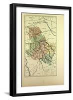 Map of Yonne France-null-Framed Giclee Print