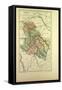 Map of Yonne France-null-Framed Stretched Canvas