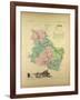 Map of Yonne France-null-Framed Giclee Print