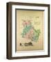 Map of Yonne France-null-Framed Giclee Print