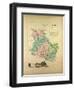 Map of Yonne France-null-Framed Giclee Print
