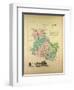 Map of Yonne France-null-Framed Giclee Print