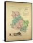 Map of Yonne France-null-Framed Stretched Canvas