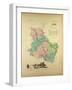 Map of Yonne France-null-Framed Giclee Print