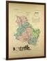 Map of Yonne France-null-Framed Giclee Print