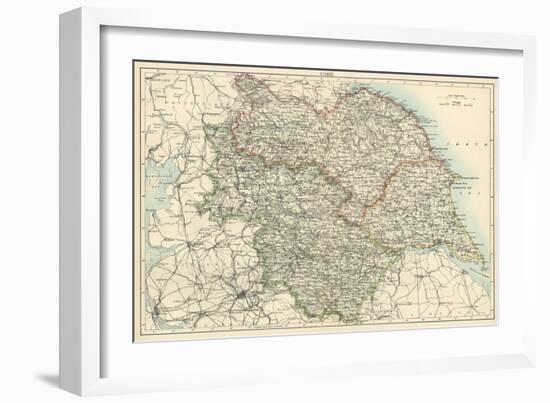 Map of Yorkshire, England, 1870s-null-Framed Giclee Print