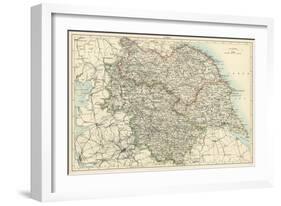 Map of Yorkshire, England, 1870s-null-Framed Giclee Print