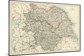 Map of Yorkshire, England, 1870s-null-Mounted Giclee Print