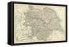 Map of Yorkshire, England, 1870s-null-Framed Stretched Canvas