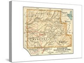 Map of Yosemite National Park (C. 1900), Maps-Encyclopaedia Britannica-Stretched Canvas