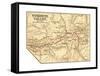 Map of Yosemite Valley (C. 1900), Maps-Encyclopaedia Britannica-Framed Stretched Canvas