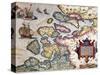 Map of Zeeland, by Abraham Ortelius, Mapmaker of Antwerp, Honoring Research of Jacob Van Deventer-null-Stretched Canvas