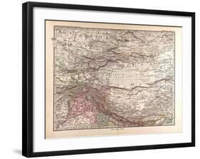 Map on India, Mongolia and China, 1876-null-Framed Giclee Print