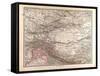 Map on India, Mongolia and China, 1876-null-Framed Stretched Canvas